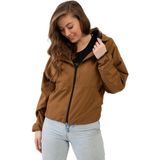 First Stops Spor Kadın Su Yeşili Kapüşonlu Su ve Rüzgar Geçirmez Oversize Yağmurluk - Rüzgarlık - 2XL - Taba