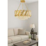 Firuze Model Gold Kaplama Şık Taşlı Salon Antre Oturma Misafir Odası Modern Avize
