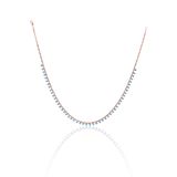 Firuze Taşlı Rose Gold 925 Ayar Gümüş Su Yolu Gerdanlık Şans Kolyesi 201023266