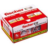 Fischer 555006 Duopower 6 X 30 - Asma Dolapların Sabitlenmesi İçin Evrensel Dübel, Beton, Duvar Ve Plaka Yapı Malzemeleri Vb. İçin, 100 Adet