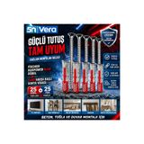 Fischer DuoPower 8x40 Dübel ve 5x60 Havşa Başlı Sunta Vidası Seti | 25 Dübel + 25 Vida | Toplam 50 Parça | Beton, Tuğla ve Duvar Montajı İçin