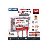 Fischer DuoPower Profi-Box 132 Parça Universal Dübel Seti | 6 mm 8 mm 10 mm | Organizer Kutulu Dübel Seti