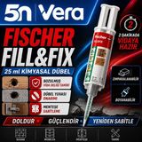 Fischer Fill&fix 25 ml Kimyasal Dübel ve Tamir Dolgusu | Bozulmuş Vida Deliği, Dübel Yuvası ve Menteşe Onarımı Için