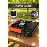 Fischer Kamp Ocağı - Taşıma Çantalı Stop Emniyetli Kırmızı Kamp Ocağı 34X28X11,5CM