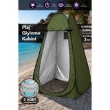 Fischer Plaj Giyinme Çadırı - Tek Kişilik Kamp Duş Wc Kabini Yeşil 115x115x190cm