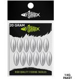 Fishack Gezer Olta Kurşunu - Kıstırma (Zeytin) Kurşun - 20 Gram - 1kg