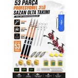 Fishack Profesyonel 3’lü Sazan Olta Takımı - 3.60MT- Kırılmaz Kamış Metal Kafa Makine - Tek Ebat - Çok Renkli