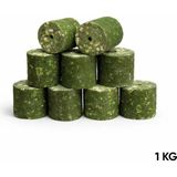Fishack Sazan Yemi - Delikli Küspe - Mısır - Silindir - Yeşil - 1 kg Paket - Çok Renkli