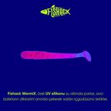 Fishack Silikon Kurt Yem - 1,1g 55mm - Fishack Wormix - 1 Adet - UV - Pembe - Karides Kokulu