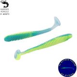 Fishack Silikon Kurt Yem - 4,2g 105MM - Turna/levrek Silikonu - 1 Adet - Mavi/yeşil - Karides Kokulu