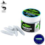 Fishack Yüzen Silikon Kurt - Glow Alabalık Yemi - 37MM - Karides Kokulu - Beyaz - Trout Bait