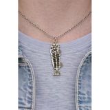 Fishbone Spirit – Balık Kılçığı Figürlü Gümüş Renk Unisex Uzun Kolye (60 Cm)