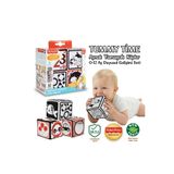 FISHER PRICE 0-12 Ay Tummy Time Yumuşak Bebek Zeka Küpleri Aynalı Set Eğitici Duyusal Oyuncak Montessori Siyah