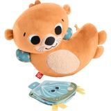 Fisher-Price 2'si 1 Arada Su Samuru Eğlencesi Karın üstünde oynama için duyusal gelişime yardımcı pelüş oyuncak, Fisher-Price 2'si 1 Arada Su Samuru Eğlencesi HXG96