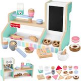Fisher-Price 3 Yaş Ve Üzeri Çocuklar Için 20 Ahşap Parçadan Oluşan Ahşap Kahve Dükkanı Oyun Seti Ve