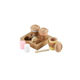 FISHER PRICE Fisher-Price Ahşap Kahve Seti Kahve dükkanı temalı taklit oyunu için, 15 parça HXT85