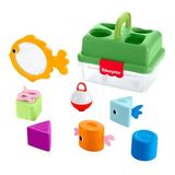 Fisher-Price Kamp Zamanı Şekil Eşleştirme Kutusu, 6 aylık ve daha büyük bebekler için oyuncak, balık tutma ağı ve 6 blok, JLB85