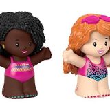 Fisher-Price Küçük İnsanlar Barbie Oyuncakları, Yüzme Şekil Paketi, Yürümeye Başlayan Çocuk ve Okul Öncesi Oyun için 2 Karakter