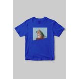 Fishing Balıkçıklık, Deniz Balık Avcılığı Regular Fit %100 Pamuk Bisiklet Yaka Hunter T-Shirt - Saks Mavi