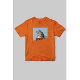 Fishing Balıkçıklık, Deniz Balık Avcılığı Regular Fit %100 Pamuk Bisiklet Yaka Hunter T-Shirt - Turuncu - 3XL