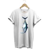 Fishing Balıkçılık Tuna Balığı Tasarım Baskılı %100 Pamuk Regular Fit Unisex T-Shirt - Beyaz - XL