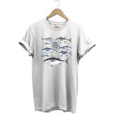 Fishing Balıkçılık Uzunkanat Orkinos Tuna Balığı Baskılı %100 Pamuk Regular Fit Beyaz T-Shirt - XL