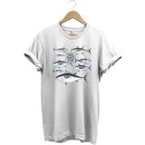 Fishing Balıkçılık Uzunkanat Orkinos Tuna Balığı Baskılı %100 Pamuk Regular Fit T-Shirt - 2XL - Beyaz