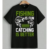 Fishing Is Better Eslegi Baskılı Unisex Erkek Kadın Oversize Tişört Siyah - XL