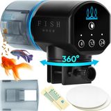 FISHNOSH Akvaryum için Otomatik Balık Besleyici - Yeni Nesil 2024, Küçük Tank, Büyük Akvaryumlar ve Gölet için Zamanlayıcılı Otomatik Gıda Dispenseri - Model ML