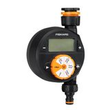 Fiskars 1 çıkışlı zamanlayıcı/zamanlayıcı, tüm standart musluk boyutları için, kolay okunabilir LCD ekran, evrensel boyut, 380 g, siyah/turuncu, 1054791