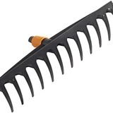Fiskars 12 Alet Başlıklı Tırmık, Genişlik: 41 cm, Fiskars Takviyeli Plastik Teneke, Siyah/Turuncu, QuikFit, 1000643