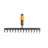 Fiskars QuikFit, 14 dişli tırmık, alet başlığı, genişlik: 36 cm, sertleştirilmiş çelik dişler, siyah/turuncu, QuikFit, 1000653