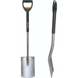 Fiskars Teleskopik Bahçe Küreği Keskin Uçlu (131300-1001567) - Gri