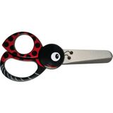 Fiskars Uğur böceği motifli çocuk hayvan makası, 4 yaşından itibaren, uzunluk: 13 cm, sağ ve sol elini kullananlar için, paslanmaz çelik bıçak/plastik saplar, kırmızı, 1004612
