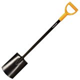 Fiskars Yumuşak, düşük taşlı zeminler için bahçıvan küreği, yuvarlak, uzunluk: 117 cm, çelik yaprak ve sap, plastik sap, siyah/turuncu, sağlam, 1003456