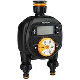 Fiskars Zamanlayıcı/zamanlayıcı, 2 çıkışlı, tüm standart musluk boyutları için, kolay okunabilir LCD ekran, evrensel boyut, 580 g, siyah/turuncu, 1054792