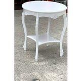 Fiskos 12461 Model Parlak Ahşap Kayın El Oyma Ayak Parlak Beyaz Mdf Tabla El Yapı