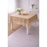 Fiskos Desen İnce Dantel Masa Örtüsü 150x150 cm Hardal
