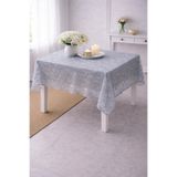 Fiskos Desen İnce Dantel Masa Örtüsü 150x150 cm Mavi