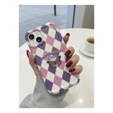 FİŞNEİLETİŞİM iPhone 13/14 Uyumlu Mor Kelebek Desenli Kılıf, Kalın Silikon