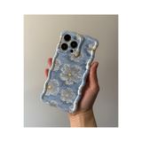 FİŞNEİLETİŞİM iPhone 14 Pro ile Uyumlu Yağlı Boya Çiçek Desenli Silikon Kılıf, Çok Renkli