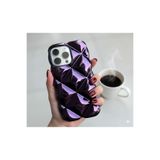 FİŞNEİLETİŞİM iPhone 14 Pro Max ile Uyumlu Baklava Dilimli Puf Mor Kılıf