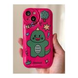 FİŞNEİLETİŞİM iPhone 14 Uyumlu Dinazorlu Kılıf, Pembe
