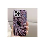 FİŞNEİLETİŞİM iPhone 15 Pro ile Uyumlu, Metalik Mor, Kabartma Kalp Detaylı, Ayna Görünümlü Silikon Kılıf