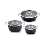 Fissler 6 Parça Adamant Tencere Seti Cam Kapak Fs15612503000 siyah