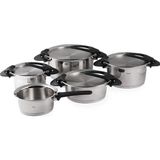 Fissler Intensa Tencere Seti 9 Parã§a - Kalın Tabanlı, Indüksiyon Uyumlu, Bulaşık Makinesi Güvenli - Gümüş