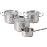 Fissler Original Profi Collection Metal Kapak 4 Parã§a Tencere Seti - Kalın Tabanlı, Indüksiyon Uyum - Gümüş