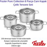 Fissler Pure Collection 8 Parça Cam Kapak Çelik Tencere Seti + Dijital Hassas Mutfak Tartısı Hediye - Gümüş - 1 Adet 20 Cm Basık Tencere + Kapak 1 Adet 16 Cm Tencere + Kapak 1 Adet 20 Cm Derin Tencere + Kapak 1 Adet 24 Cm Derin Tencere + Kapak