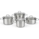 Fissler Viseo Ãelik Tencere Seti 8 Parã§a - Kalın Tabanlı, Indüksiyon Uyumlu, Bulaşık Makinesi Güve - Gümüş