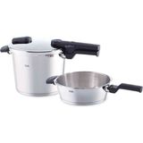 Fissler Vitaquick 2'li Düdüklü Tencere Seti - 4,5 + 2,5 Lt - 4,5 L - Gri